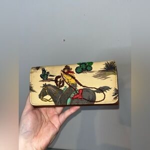 Horse Cowboy Purse Clutch Cactus Western CheckBook Credit Card Holder Beaded Y2K